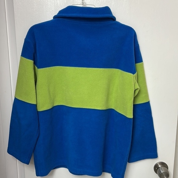 23. Ann Taylor Loft blue and green fleece jacket/Top with a 1/4 zipper - Picture 6 of 6